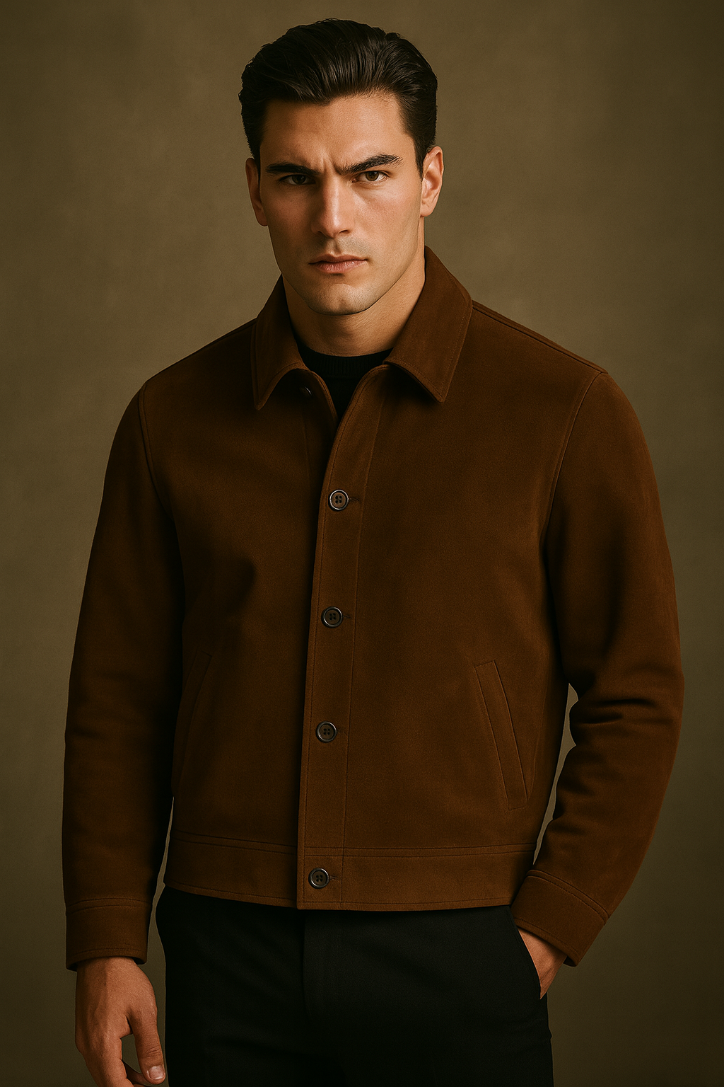 100% Suede Classic Jacket – Rich Brown