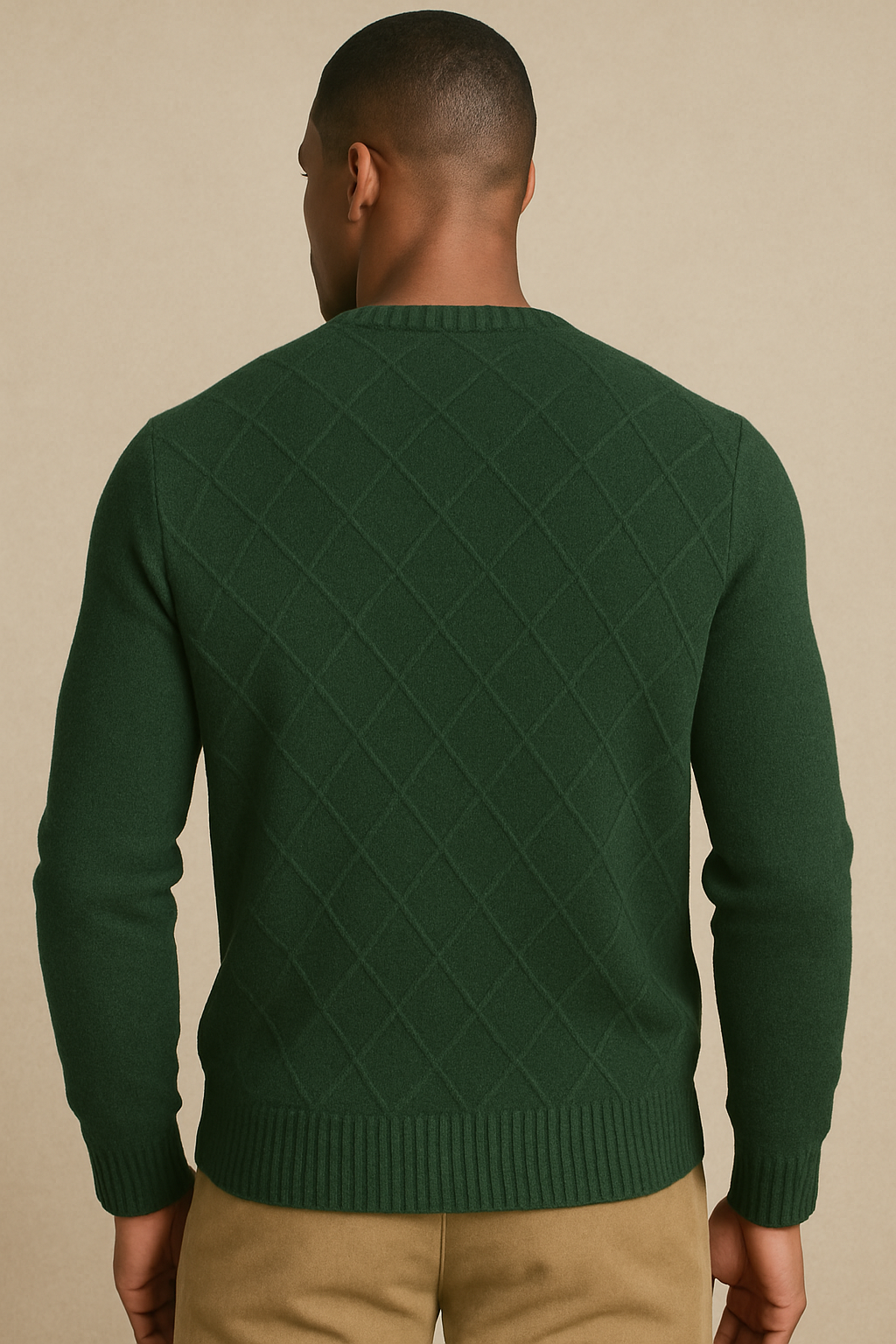 100% Cashmere Diamond-Stitch Pullover
