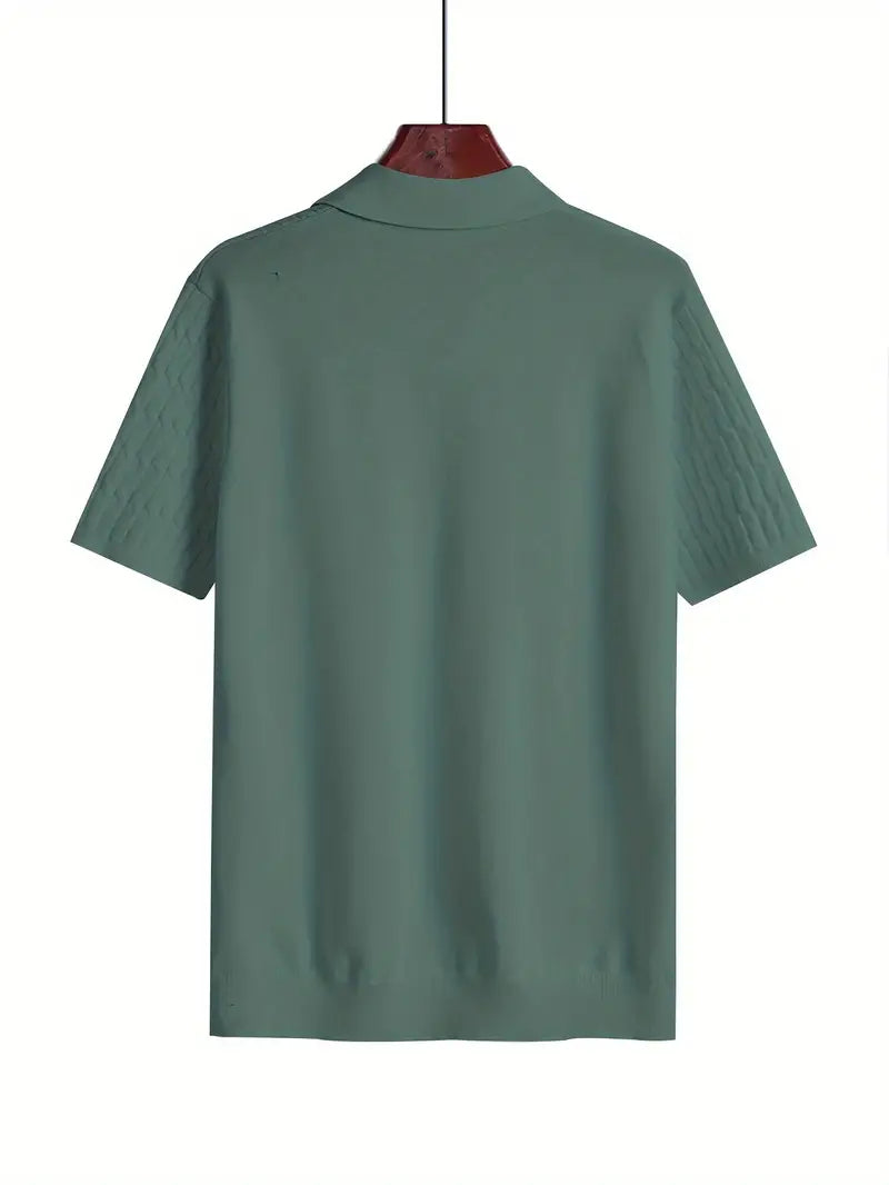 SOLID LAPEL T SHIRT